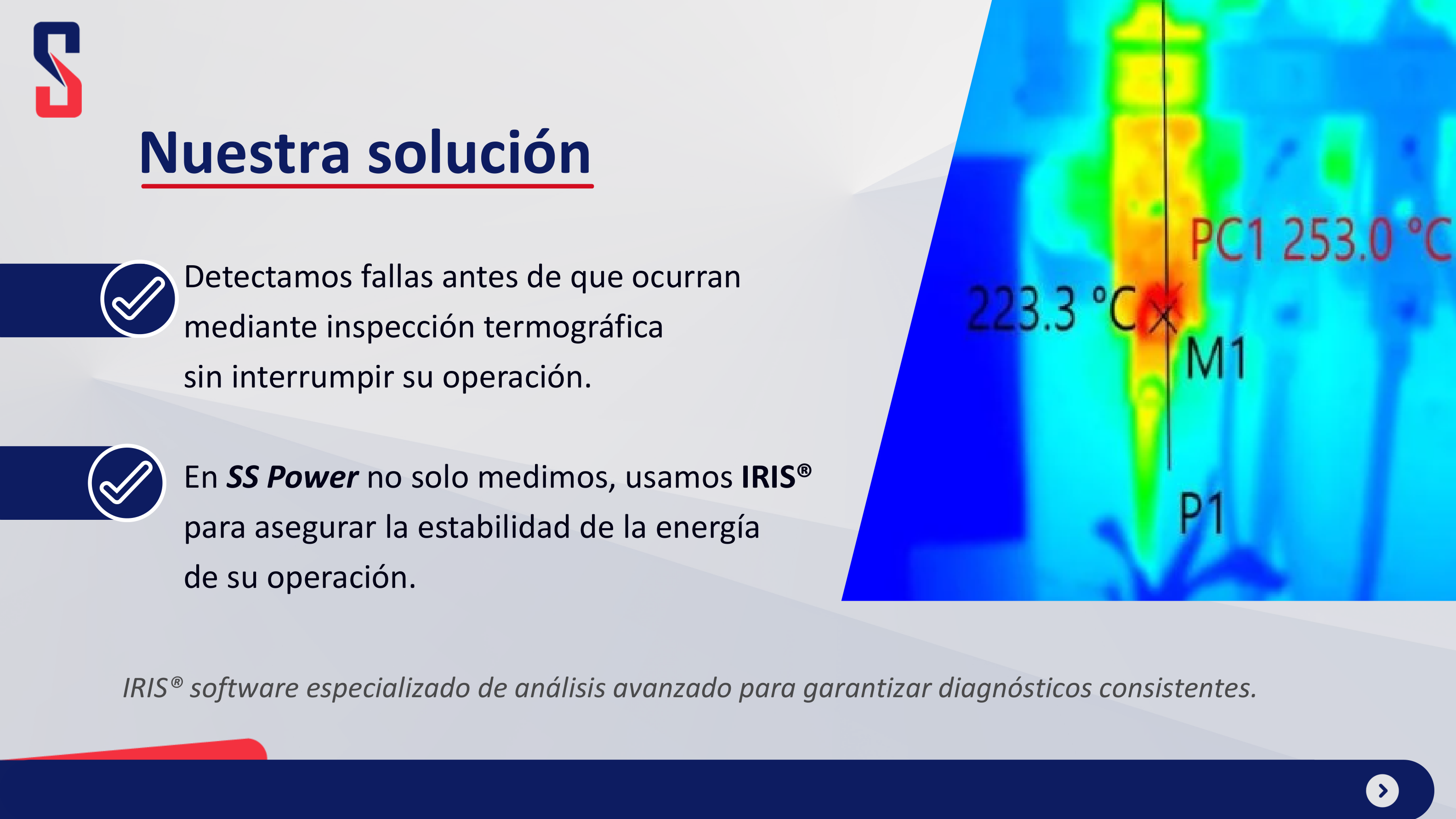 Imagen termográfica de una instalación eléctrica